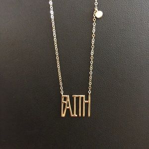 14kt solid gold Rae Dunn “Faith“ necklace.